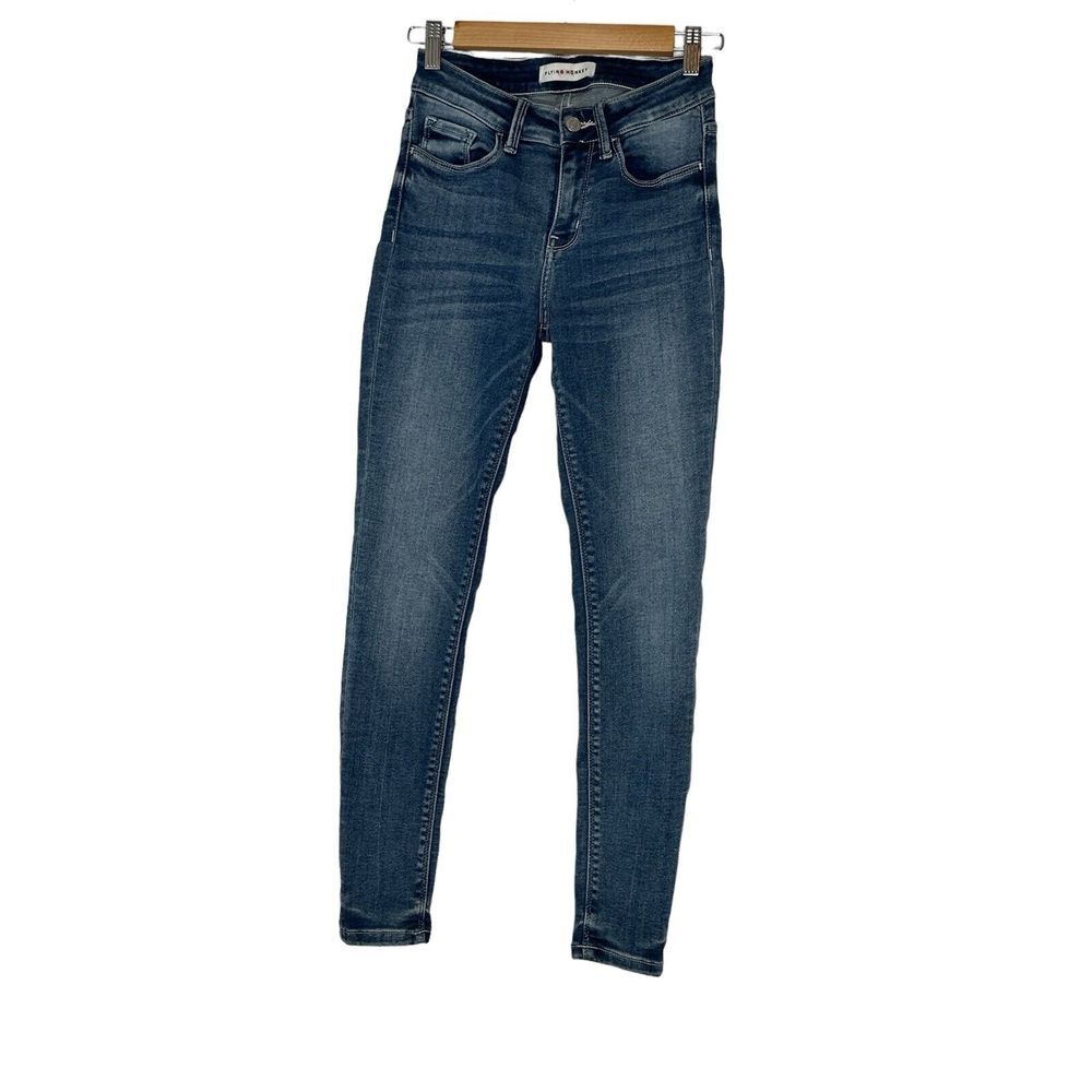 Flying Monkey Jeans Women's Skinny Ankle Denim Blue‎ Med Wash Size 25